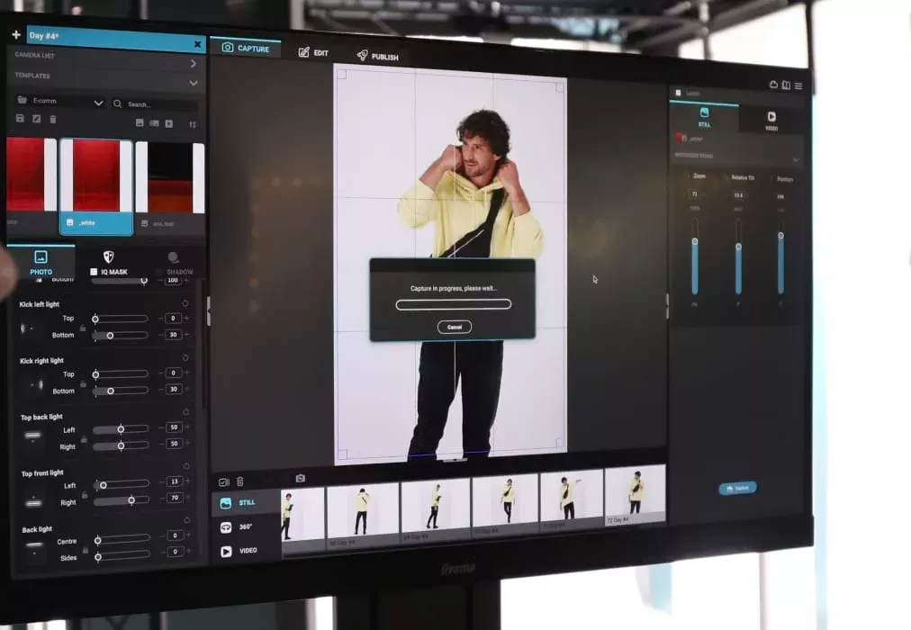 Orbitvu-programgrensesnitt for opptak og redigering av bilder med live modell