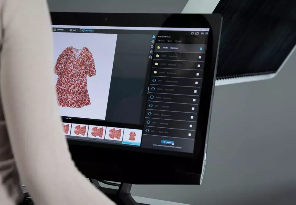 Ferdigstilling og publisering av plaggbilder tatt ovenfra i programvare