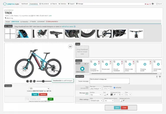 Orbitvu-programvaregrensesnitt for 360-graders sykkelvisning