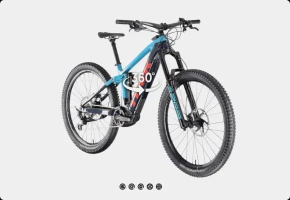 Blue Electric terrengsykkel 360 rotasjosvisning