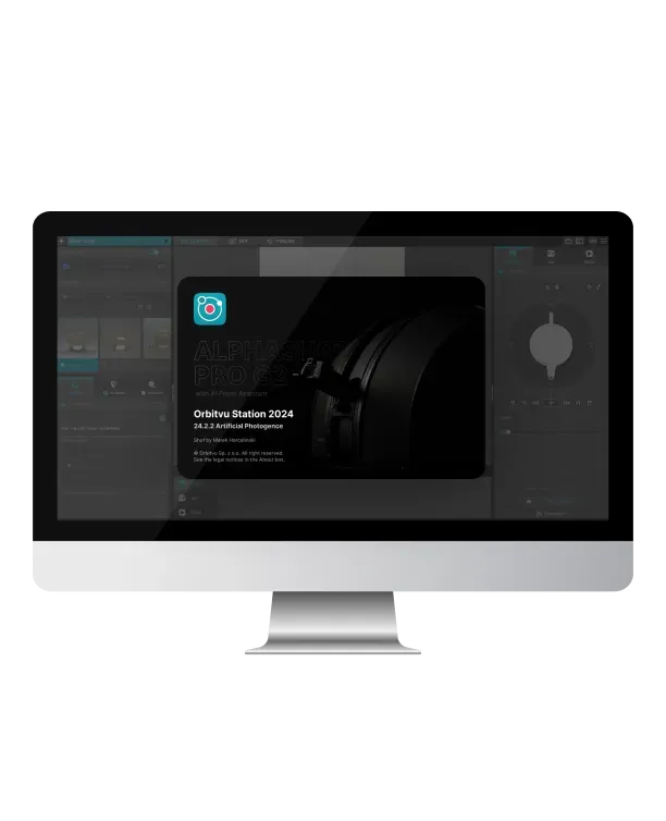 Orbitvu Station-programvaregrensesnitt for produktfotografering