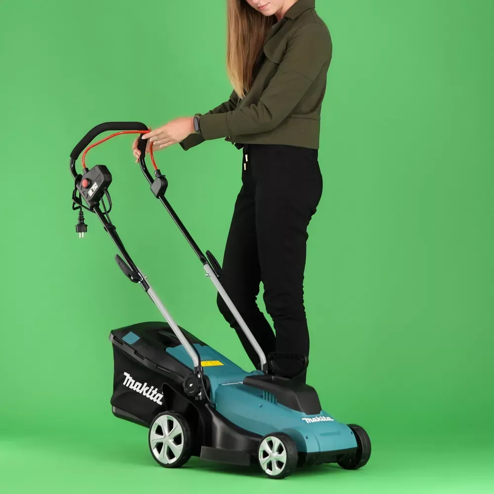 Foto demonstrasjon av Makita på grønn bakgrunn