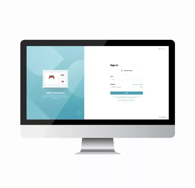 Orbitvu SUN Server innloggingsside